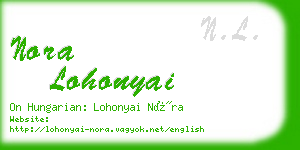 nora lohonyai business card